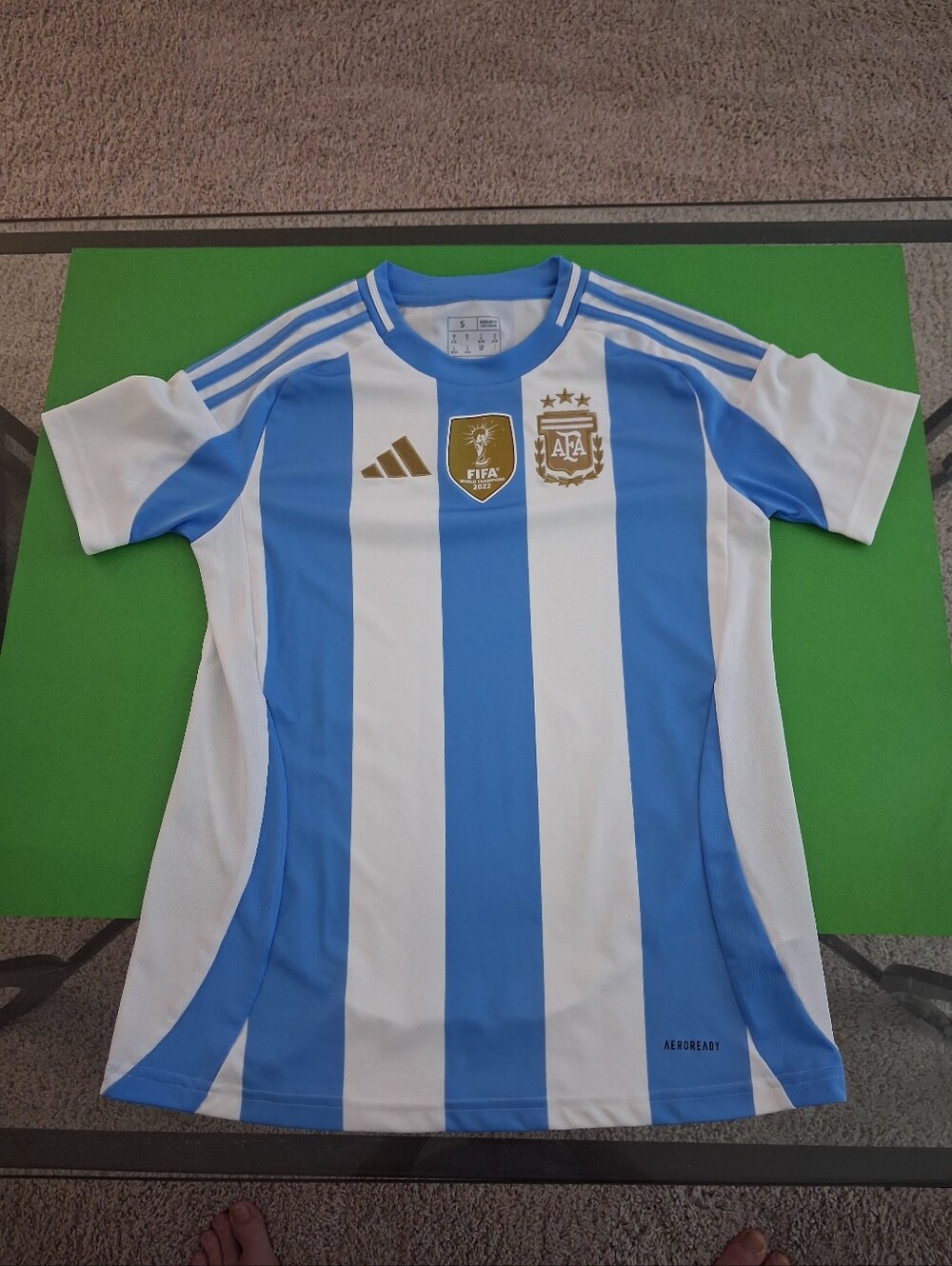 Adidas Argentina National Team 2024 Home Jersey Size S + FIFA World Champions 26